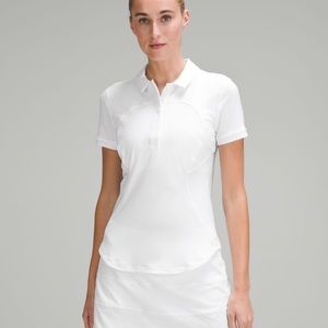 Lululemon white quick dry  short sleeve polo shirt size 2